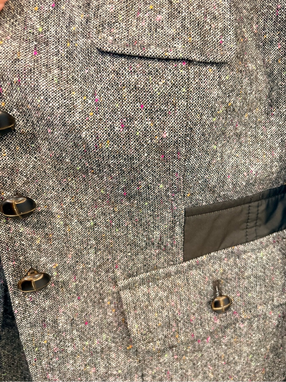 Marc Aurel Tweed Wool Blend Blazer Jacket Utility Style EU 36 US 4-6 - Picture 4 of 15